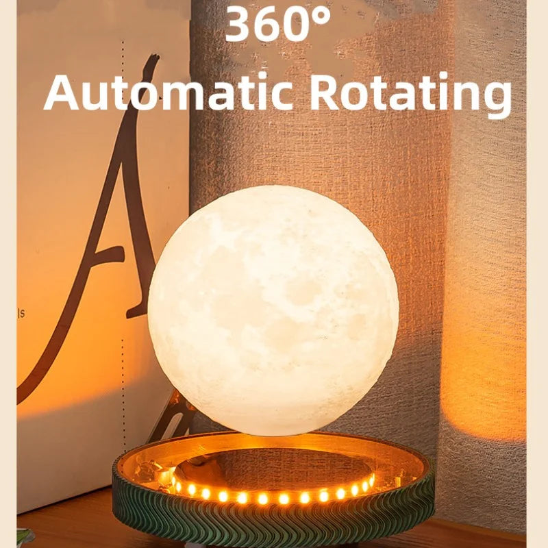 Magnetic Levitating Bulb Saturn Moon Lamp Levitating Rotating Table Lamp Creative Office Home Decoration Unique Christmas Gifts