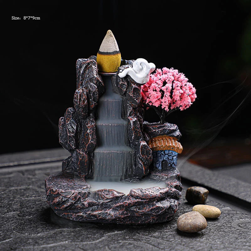 Backflow Wierook Houder Waterval - Wierookbrander Thuis Decoratie Aromatherapie met Wierook Kegels