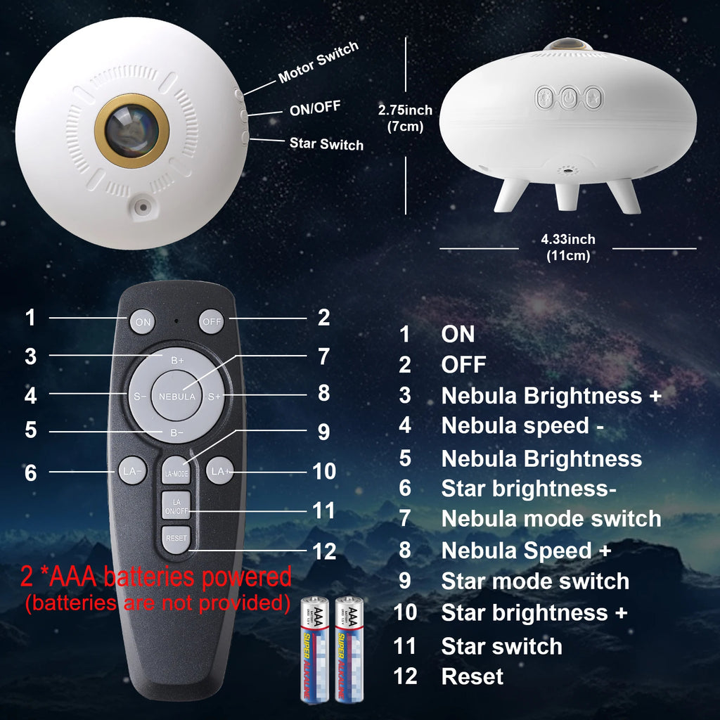 UFO Galaxy Projector - Sterrenhemel Nachtlampje voor Slaapkamer Decoratie