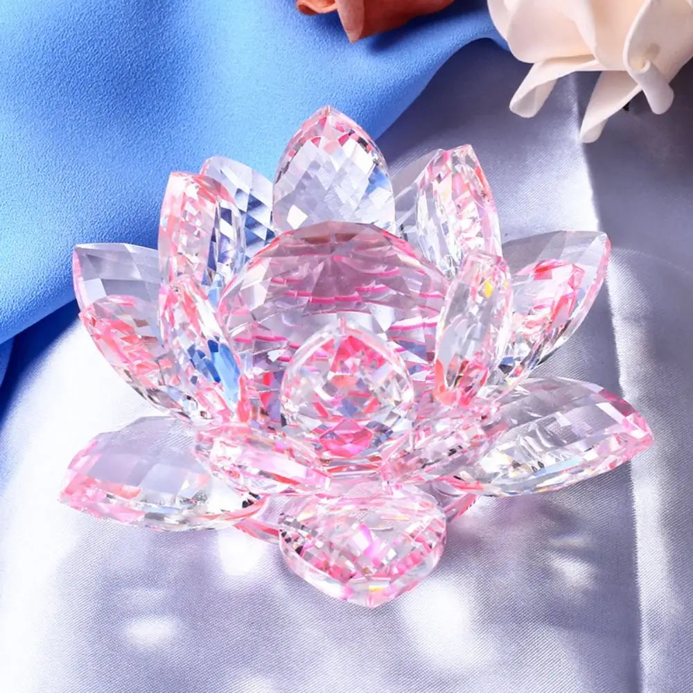 Feng Shui Kwarts Kristal Lotus Bloem - Glazen Presse-Papier Ornament Figuur Thuis Bruiloft Party Decoratie Cadeau