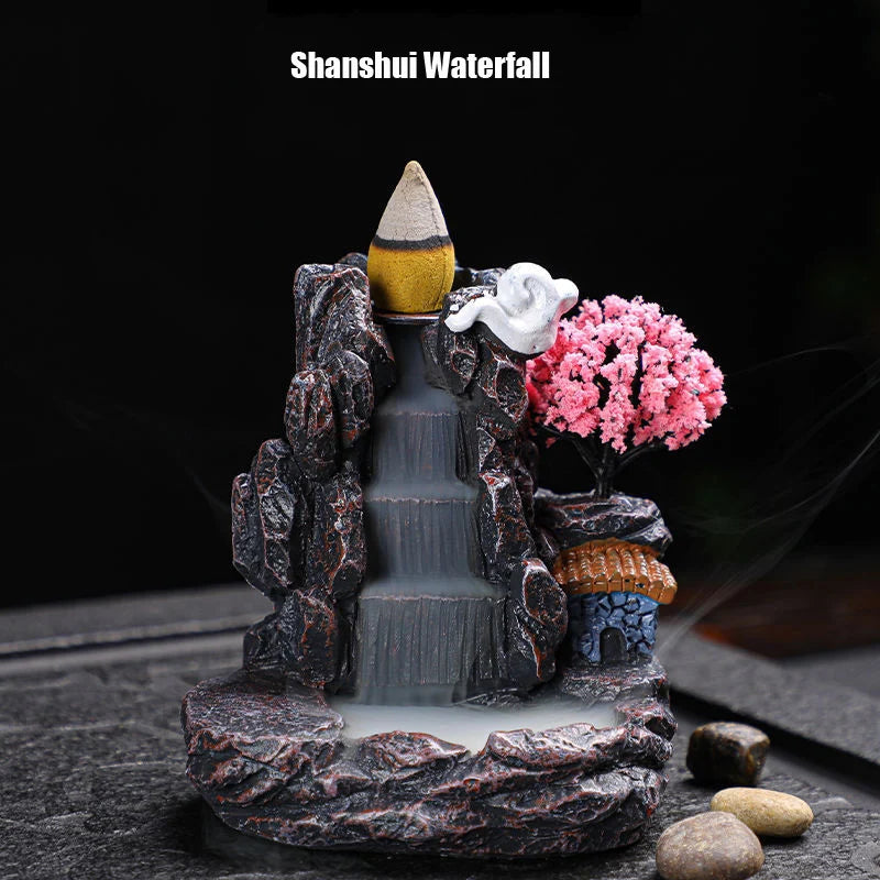 Backflow Wierook Houder Waterval - Wierookbrander Thuis Decoratie Aromatherapie met Wierook Kegels