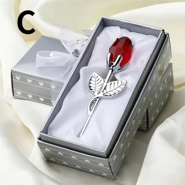 Kristallen Glazen Roos 6 Kleuren - Valentijnsdag Kerstmis Cadeau Souvenir Thuis Bruiloft Decoratie