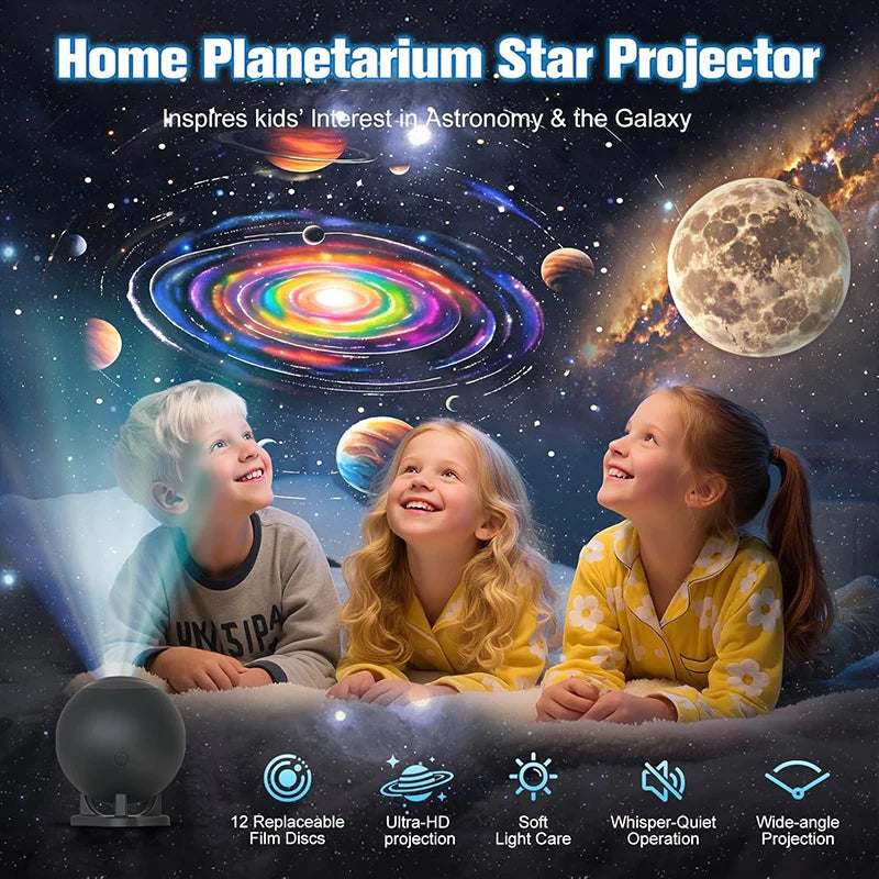 Planetarium Projector met 12 Beeldschijven - Galaxy Sterrenhemel Nachtlampje voor Slaapkamer