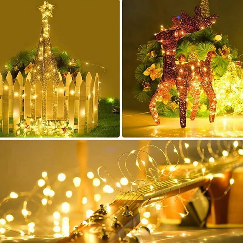 LED Fairy Lights Koperdraad - 1m 2m 3m 5m 10m Batterij Snoerverlichting voor Slaapkamer Tuin Bruiloft Decoratie